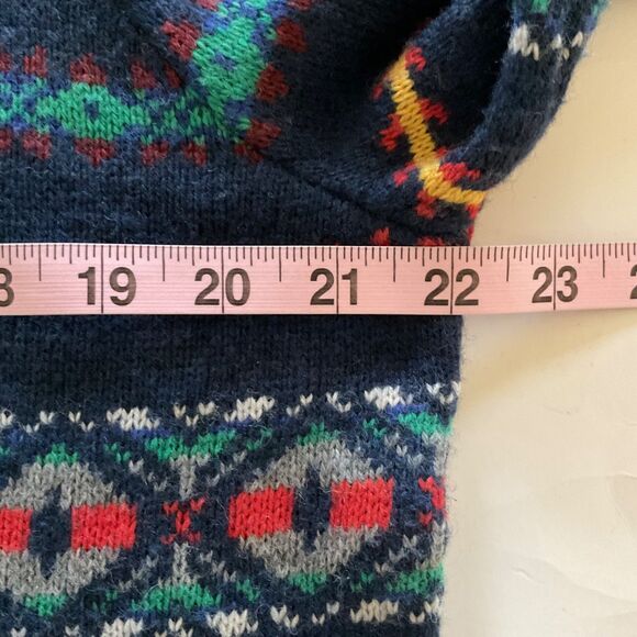 Urban Pipeline Fair Isle Wool Blend Sweater Mens L Crewneck Navy Y2K Retro Skate - Picture 8 of 10